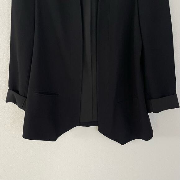 Rebecca Minkoff Black Open Front Asymmetrical Hem Blazer (10) - Picture 3 of 6